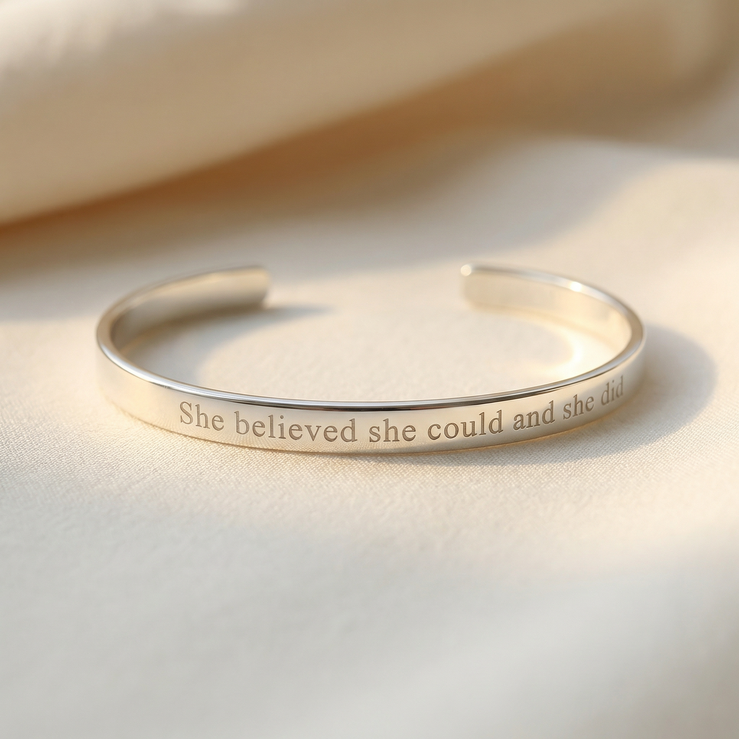 Personalized 5mm sterling silver graduation bracelet with engraving
