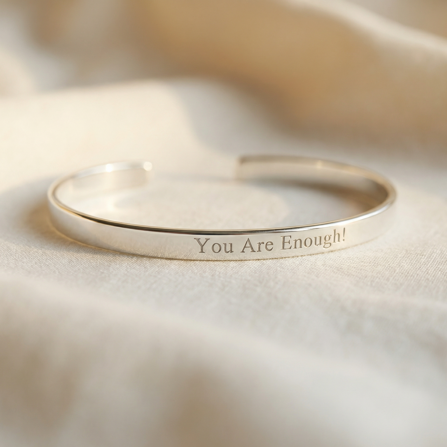 Personalized sterling silver cuff bracelet with custom engraving