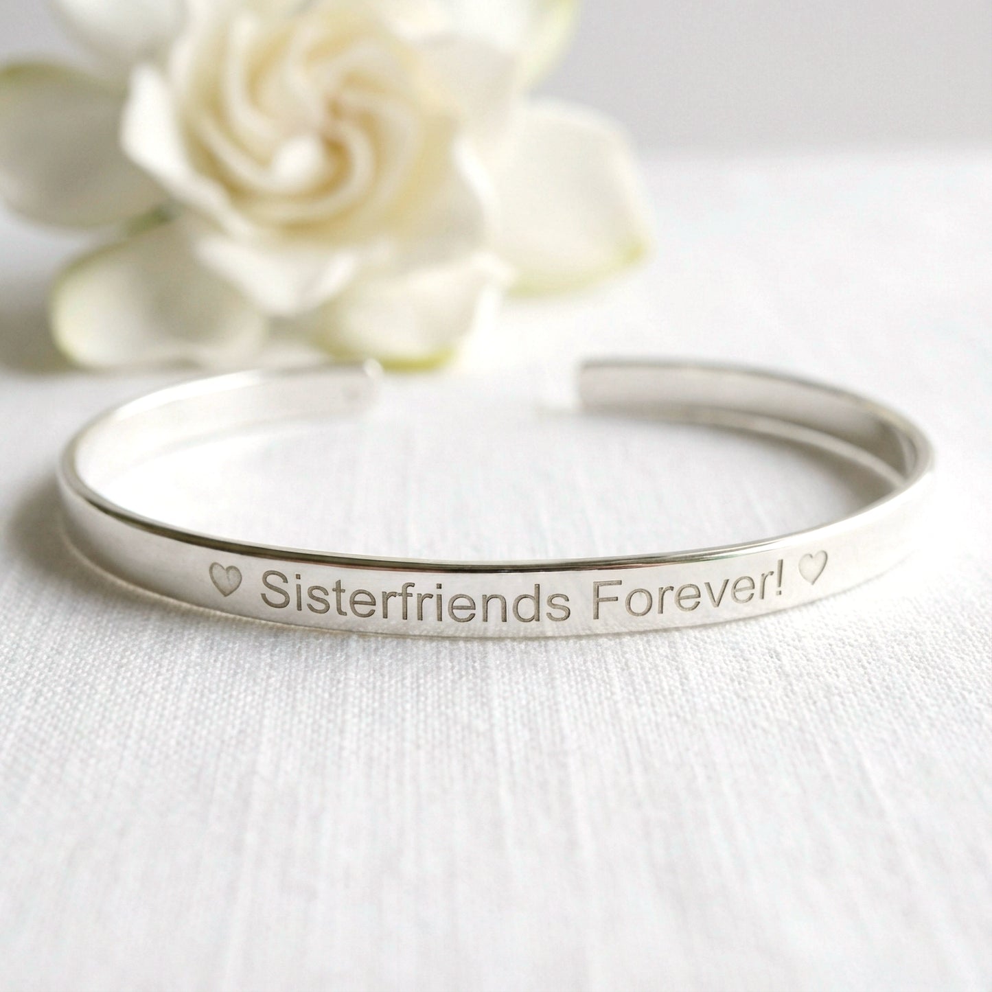 Sterling silver sister bracelet with personalized engraving